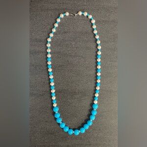 Vintage - Danbury Mint Sterling Silver, Pearl & Turquoise Necklace